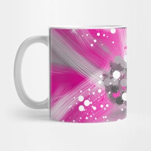 Red, Pink and Black Abstract Flower Mug